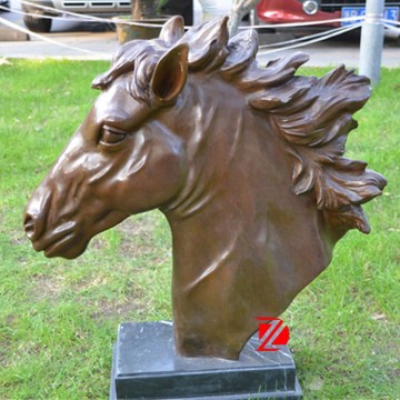 bronze horse head statue bust sculpture