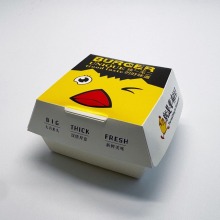 230g White Cardboard Oil Proof Hamburger Packaging Box
