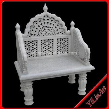 Outdoor garden natural white marble stone park bench (YL-S152)