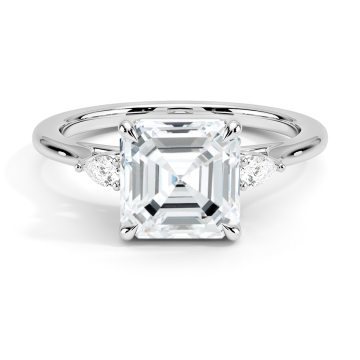 Asscher ဖြတ်အီး Vvs2 ဓာတ်ခွဲခန်းစိန်လက်စွပ်