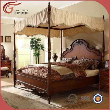 antique wood furniture king bed A53