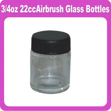 Airbrush Glass 22cc bottles (paint cup) Crystal Clear 22cc Airbrush Spare Bottle