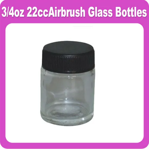 Airbrush Glass 22cc bottles (paint cup) Crystal Clear 22cc Airbrush Spare Bottle