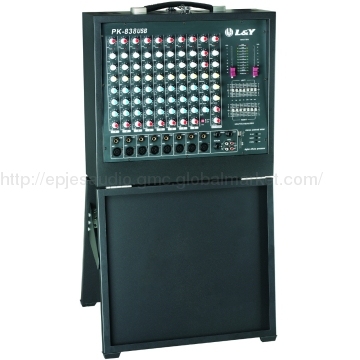 Power Mixer with USB Connection, with 2 Channels VHF Wireless Mic