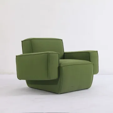 Modern Hunk Fabric Lounge Chair With Armrest
