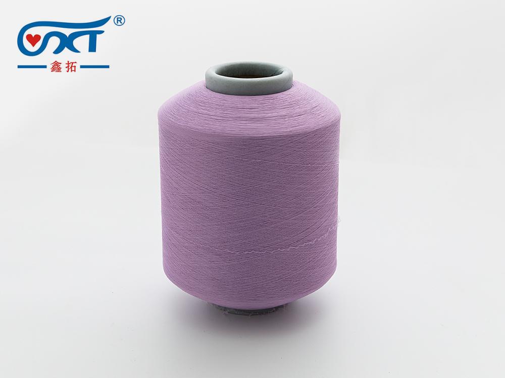 Purple 100% Polyester SCY Spandex Covered Yarn For Socks Knitting