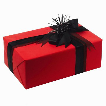 Custom red paper packing box with ribbon bow decoration