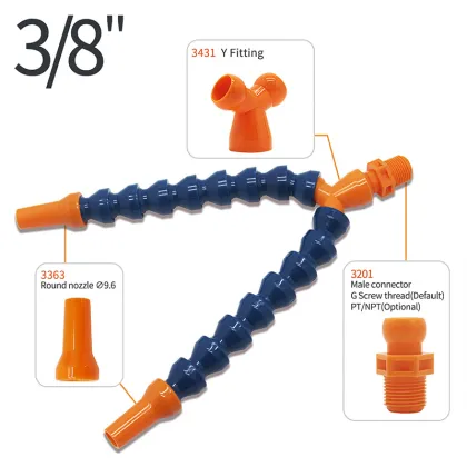 Modular Coolant Loc-Line Hose: 3/8 Series Cooling Tube - Articulated Adjustable Modular Coolant Hose