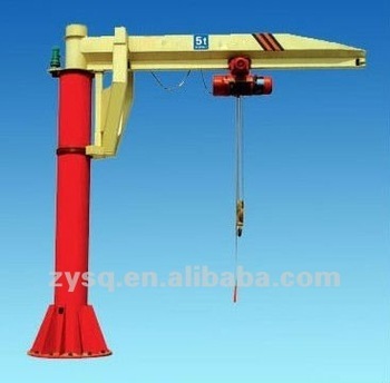 Fixed-column style slewing jib crane
