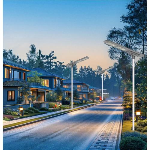 Farola solar con lente óptica de brazo largo