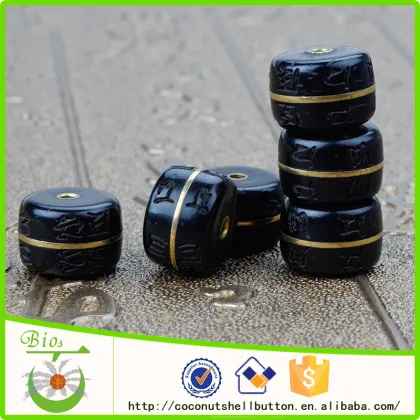 10.5x7mm natural coconut engrave mantra beads for malas