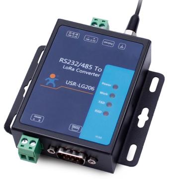 USR-LG206-H-P Serial RS232 RS485 to LoRa Converter Server Device Point Transmitter for Smart Metering Oil Field Agriculture