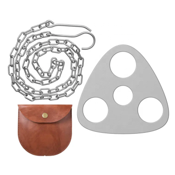 PU Leather Outdoor Tripod and Cooking Gear Organizer for Hiking and Bushcraft Activities