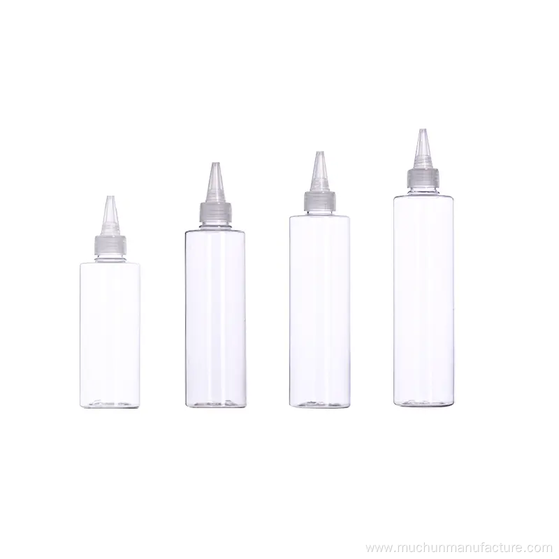 PET Clear Bullet Shape Hair Oil Squeeze Bottle