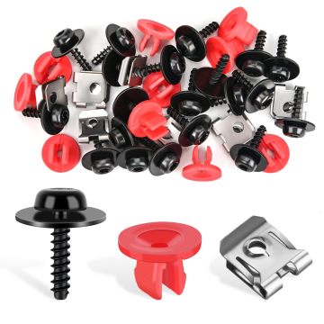 QEEPEI Combination Bumper Clips and Fasteners - Various Sizes for Automotive U Nut and Screw Clip Replacement