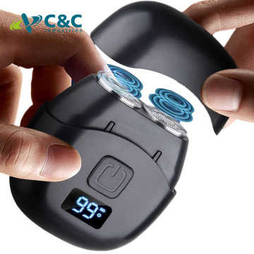 Mini Electric Shaver Portable Rotating Razor Pocket Size Beard Razor With Magnetic Shaver Head for Men