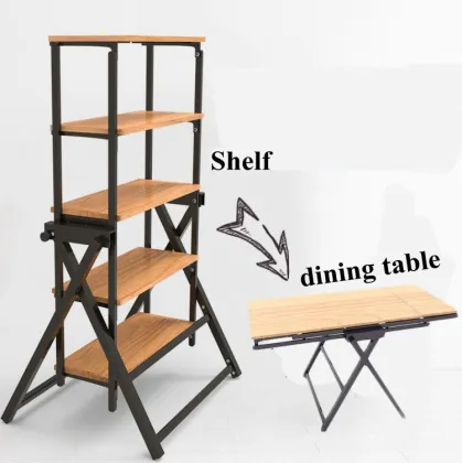 Convertible Foldable Home Furnishings Table Shelves for Space Saving