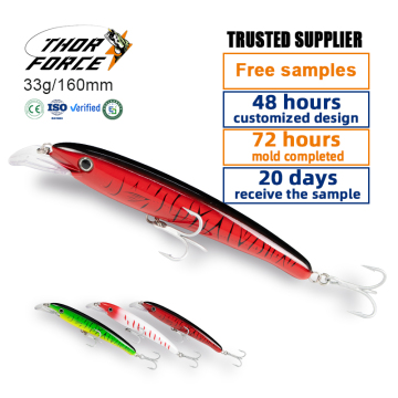 THORFORCE 160mm Curved Lip Floating Minnow Lure for Tuna Bait and Topwater Jerkbaits
