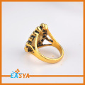 Mode anpassade legering smycken antika Gold Crystal Teardrop Ring