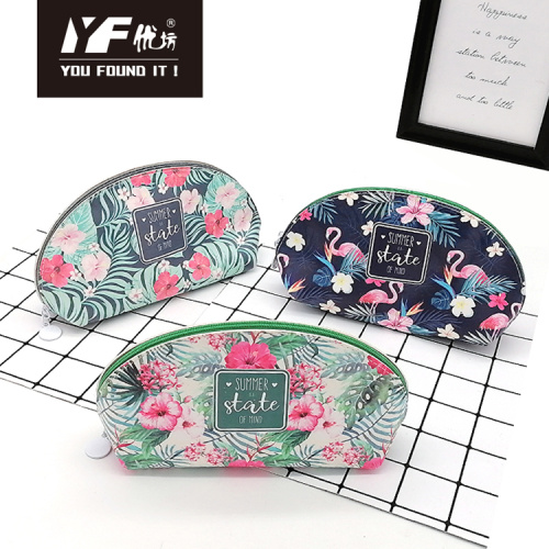 Cosmetic Bag Set Custom tropical plants make up PU cosmetic bag Factory