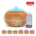 550ml Remote Control Ultrasonic Air Humidifier Aroma Essential Oil Diffuser with Wood Grain 7 Color Changing LED Lights