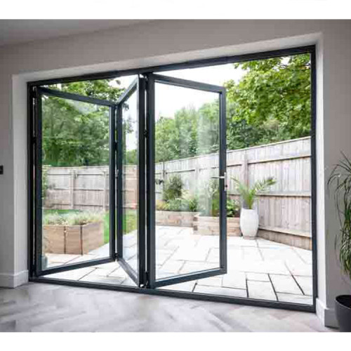 Aluminum Bifold Door Custom aluminum glass sliding folding doors Supplier