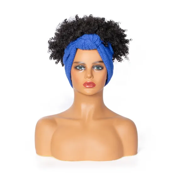 Wholesale vendors headband wigs stort kinky curly wigs  hradband synthetic hair wigs for black women