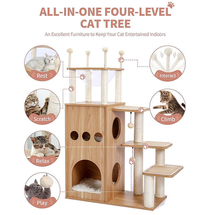 cat house with cat tree