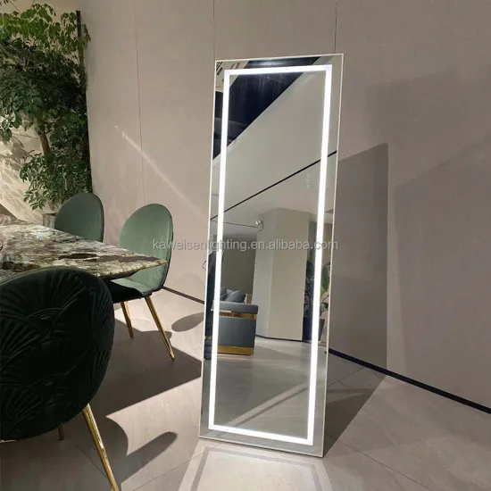 Backlit Full-Length Wall-Mounted Bathroom Mirror with Touch Control LED Lights