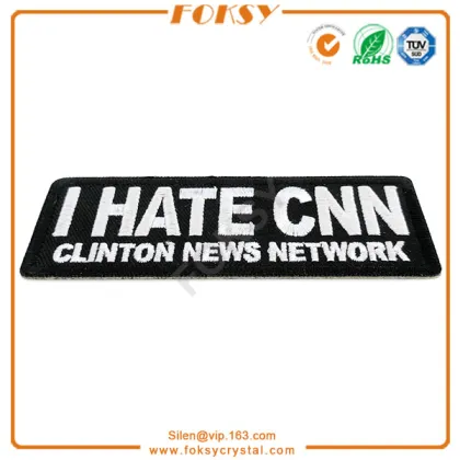 I Hate CNN Clinton News Networks embroidery patch