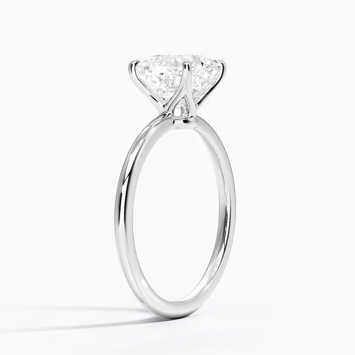 แหวนเพชร Solitaire 18K WG Cushion Cut Lab
