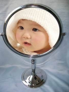 Round shape make-up mirror with nickel plated handle, table make up mirror for wholesaler