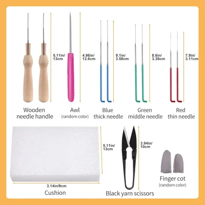 24 Colors Needle Felting Kit: Basic Wool Felting Tools and DIY Fabric Materials