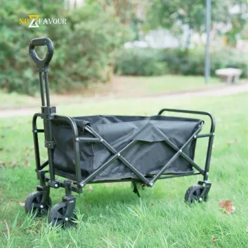 Nb-Favour Collapsible Utility Wagon Cart Heavy Duty Large Capacity Beach Trolley for Outdoor Sports Shopping Camping