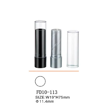 The round black plastic lipstick tube