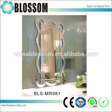 frameless beveled edge wall mirror wave shaped irregular shape decor mirror