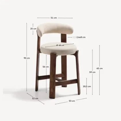 Solid Wood Bar Stool for Home Dining Room