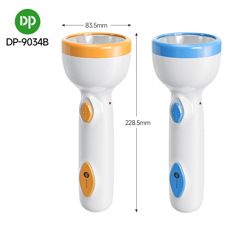 Portable LED Rechargeable Flashlight with Built-in Plug