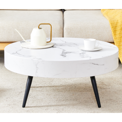 Modern MDF Round Coffee Table for Living Room