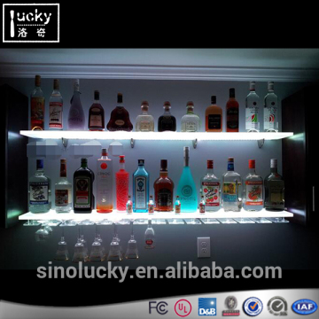 Acrylic Wine Display Shelf Led Bottle Display Wall Shelf