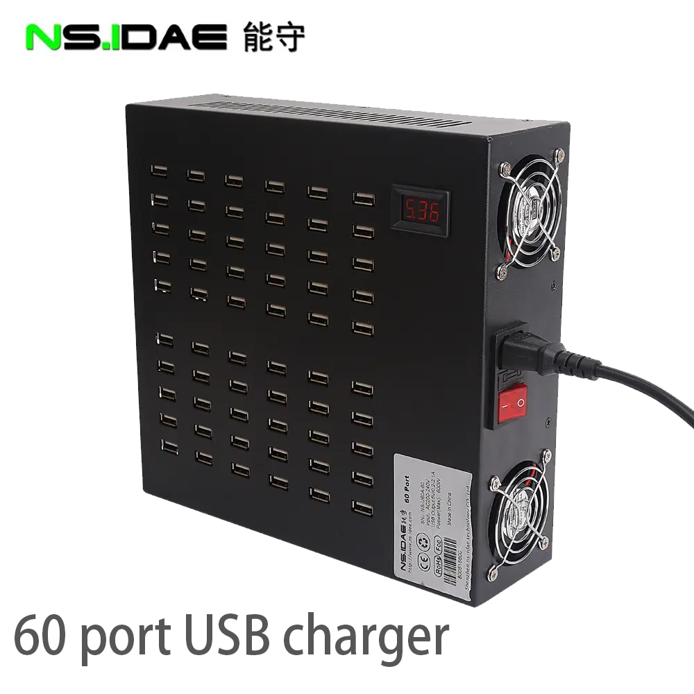 60 포트 USB 충전기 충전소 600W