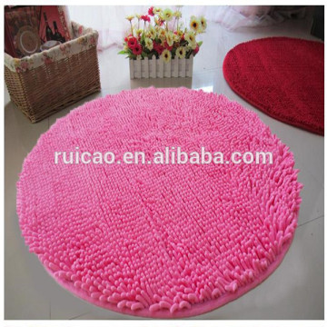 round mircofiber chenille washable bathroom /door mat/rug