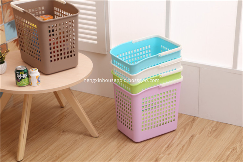 Plastic storage baskets