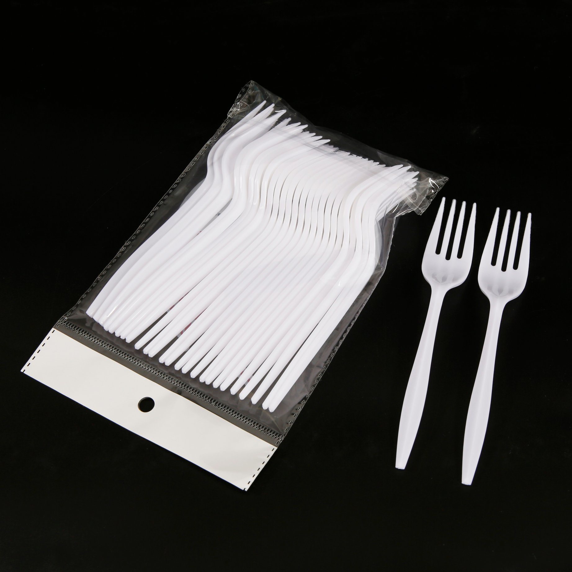 White Color Disposable Plastic PS Knife Spoon Fork