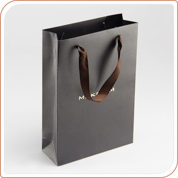 high quality promotional paper bag with ribbon handle OEM printing gift bag