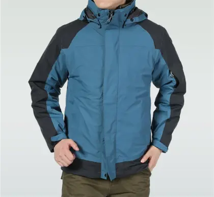 Men's Blue And Black Windproof Jackets