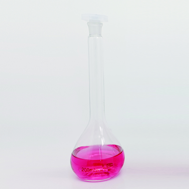 Borosilicate glass clear volumetric flask with stopper 5ml