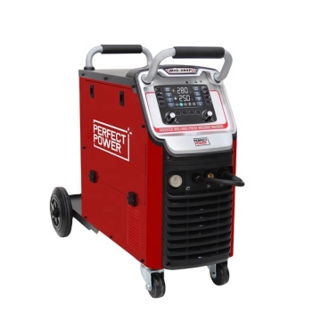 Διπλό παλμό MIG-280P MIG MAG IGBT Inverter Helding Machine για βιομηχανία/εργαστήριο με ράφι κυλίνδρων αερίου