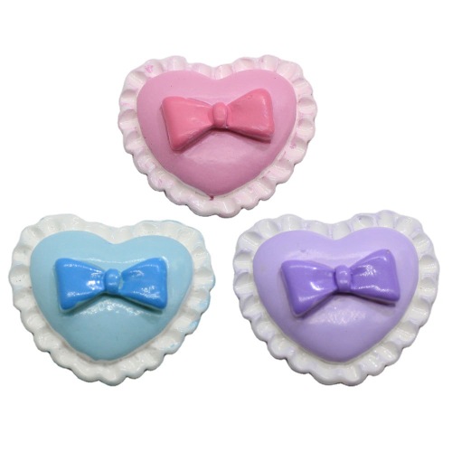 Mix Design Resin Cat Head Beads Colorful Sweet Candy Lovely Heart Bowknot Art Decor Jewelry Making Store