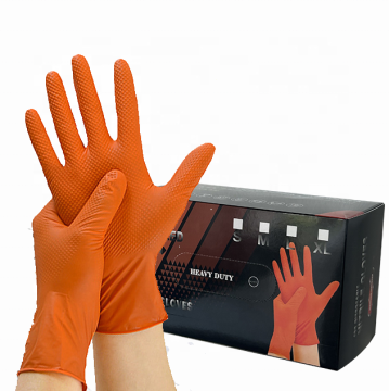 Durable Nitrile Gloves with Diamond Texture for Industry and Car Repair - Custom Logo Available